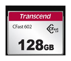 TRANSCEND TS128GCFX602 Flash Memory Card, MLC NAND, CFast 2.0 Card, 128 GB