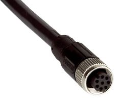 SICK DOL-1208G20MD25KM1 Sensor Cable, Black, M12 Receptacle, Free End, 8 Positions, 20 m, 65.6 ft