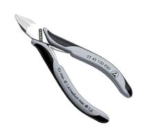 KNIPEX 77 42 130 ESD Cutter, Round Head, 130 mm, Diagonal, 1.6 mm, 62 °