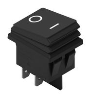 WURTH ELEKTRONIK 471023262152 Rocker Switch, IP65, DPST-NO, Non Illuminated, Panel, Snap-In, Black, WS-RSTV Series