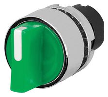 EAO 46-2W44.3CM0.001 Switch Actuator, 2 Position, 30mm, Green, EAO 46 Series 22.3mm Illuminated Selector Switches, IP65