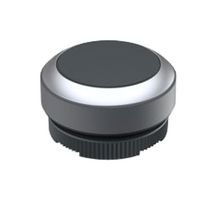 RAFI 1.30.270.021/0100 Switch Actuator, Round Flat, Black, RAFI RAFIX 22 FS+ Series 22.3mm Pushbutton Switches, IP65