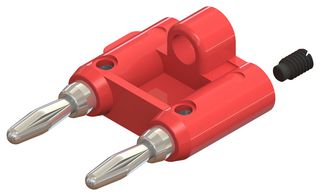 CAL TEST ELECTRONICS CT3160-2 Banana Test Connector, Plug, Cable Mount, 15 A, 5 kVDC, Nickel Plated Contacts, Red
