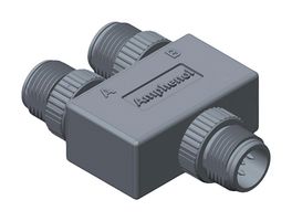 AMPHENOL LTW SS-050505-MMM-YS001 Sensor Splitter, Y - Style, Cable Mount, 5 Position M12 Plug, 2 x 5 Position M12 Plug, Black