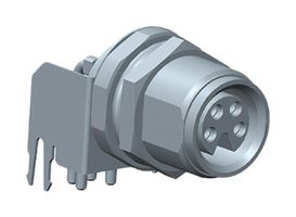 AMPHENOL LTW M8AS-05PFFR-SF8001 Sensor Connector, M Series, M8, Female, 5 Positions, Solder Pin, Right Angle Panel PCB Mount
