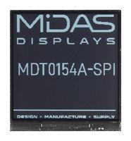 MIDAS DISPLAYS MDTR0154A-SPI TFT LCD, 1.54 ", 200 x 200 Pixels, Square, Mono, 2.8V