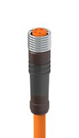 LUMBERG AUTOMATION RKMV 4-1006/3 M Sensor Cable, A Coded, Unshielded, M8 Receptacle, Free End, 4 Positions, 3 m, 9.8 ft, RKMV Series