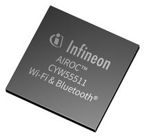 INFINEON CYW55511IUBGTXTMA1 WLAN, SDIO/GSPI/HSUART Interface, 2.4 GHz, 1X1 802.11AX, -40 °C to 85 °C, AIROC Bluetooth Series