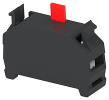 TE CONNECTIVITY - ALCOSWITCH CBE1NC Contact Block, SPST-NC, Red, Screw, 1 Pole, 10 A, 230 V, Alcoswitch IPE Series Push Button Switches