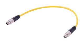HARTING 33280808002010 Ethernet Cable, M8, SPE Plug to SPE Plug, Yellow, 1 m, 3.3 ft