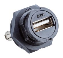 AMPHENOL LTW UA-20PMFJ-NC7001 USB Adapter, USB Type A Receptacle, USB Type A Receptacle, USB 2.0, IP67, Copper Alloy