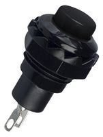 E-SWITCH RP3502ABLK Pushbutton Switch, RP3502 Series, 12.7 mm, SPST-NO, Off-(On), Round, Black