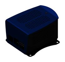FISCHER ELEKTRONIK RSP 4 H B L CA Shell Case, 71 x 100.2 x 59.4 mm, Strap Mount, Active Cooler, Blue Panel, Raspberry Pi 5 SBC