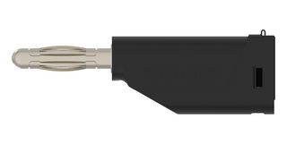 SCHUTZINGER 99022530 Banana Test Connector, 4mm Dia, Plug, Cable Mount, 60 VDC, Nickel Plated Contacts, Black