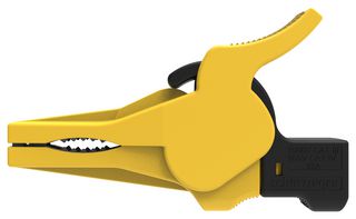 SCHUTZINGER 99022716 Insulated Crocodile Clip, 41 mm Jaws Open, Yellow, 32 A Current, 1 kV, SAK 9230 Series