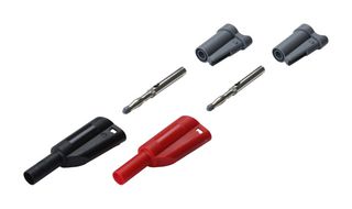 CAL TEST ELECTRONICS CT3206 Banana Test Connector, DIY, 4mm, Stacking, Plug, Cable Mount, 36 A, 1 kV, Black, Red