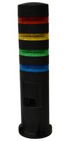 IDEC LD6A-4DZQB-RYGS LED Tower, 4 Tier, Direct Mount, Blue/Green/Red/Yellow, 90dB, Flashing/Steady, 2Tone, 24V