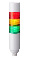 PATLITE LR6-302W8NW-RYG Signal Tower, 3 Tier, Amber/Green/Red, 8 Pin M12 Connector, 24 VDC, IP65, Off White, -20 to 50 °C