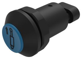 EAO 09-RS.1101.6100.M002 Industrial Pushbutton Switch, 09 Series, 30 mm, SPST-NO, Momentary, Round Raised, Blue