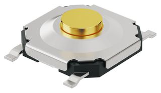 GCT SWT0220-016025GSA Tactile Switch, SPST-NO, SWT0220 Series, Top Actuated, Surface Mount, Round Button, 250 gf
