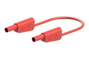 STAUBLI 66.2013-20022 Banana Test Lead, 4mm Stackable Banana Plug, Shrouded, 4mm Stackable Banana Plug, Shrouded