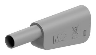 STAUBLI 66.2020-28 Banana Test Connector, 4mm, Plug, Cable Mount, 19 A, 1 kV, Nickel Plated Contacts, Grey
