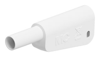 STAUBLI 66.2019-29 Banana Test Connector, 4mm, Plug, Cable Mount, 19 A, 1 kV, Gold Plated Contacts, White