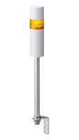 PATLITE LR6-102L5BW-Y Signal Tower, 1 Tier, Amber, 88dB, Off White Body, 5 Pin M12 Connector, 4 Tone, 24VDC, Pole Mount