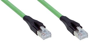 SICK YMRJA8-010EG1MRJA8 Ethernet Cable, Cat6a, RJ45 Plug to RJ45 Plug, STP (Shielded Twisted Pair), Green, 1 m, 3.3 ft