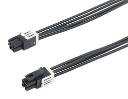 MOLEX 228410-1044 Cable Assembly, Micro-Fit+ Receptacle to Micro-Fit+ Receptacle, 4 Ways, 3 mm, 2 Row, 500 mm