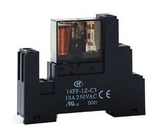 HONGFA 14FF-2Z-C2 Relay Socket, DPDT, DIN Rail, Screw, 8 Pins, 10 A, 250 VAC, 14FF Series