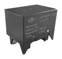 HONGFA HF167F-270/12-HPTF Power Relay, SPST-NO, 12 VDC, 270 A, HF167F-270 Series, Through Hole, Non Latching