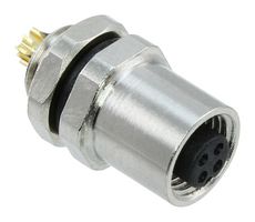 NORCOMP 851-004-203R004 Sensor Connector, VULCON M5 Series, M5, Female, 4 Positions, Solder Socket, Straight Panel Mount