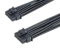 MOLEX 228371-1162 Cable Assembly, 16 and 28 AWG, Micro-Fit+ Receptacle to Micro-Fit+ Receptacle, 16 Ways, 3 mm, 3 Row