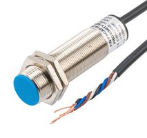 L-COM PXCAP18-3005PC Proximity Capacitive Sensor, 0 to 5mm, ABS, 4-Wire, PNP, NO/NC, Cylindrical M18 Thread, Wire Leads