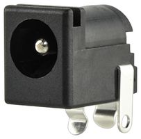 SAME SKY PJ-202AH DC Power Connector, Jack, 5 A, 2 mm, PCB Mount, Through Hole Right Angle