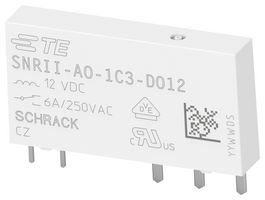 TE CONNECTIVITY - SCHRACK 1558940-3 Power Relay, SPDT, 12 VDC, 6 A, SNRII Series, Through Hole, Non Latching