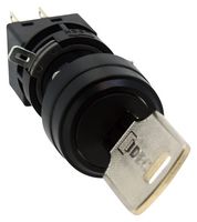 IDEC HA1K-33C6D Keylock Switch, IP65, Momentary Spring Return, DPDT, HA1K Series, 3 Position
