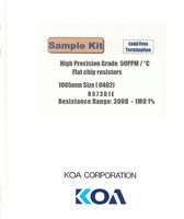 KOA RS73G1ET-KIT1 Resistor Kit, 100-Pieces, 86 Values, 300 ohm to 1Mohm 0603 Size Precision Thick Film Resistors