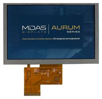 MIDAS DISPLAYS MVT-R050000 TFT LCD, 3.3 V, 5 ", 800 x 480 Pixels, Landscape, RGB, 0.99V