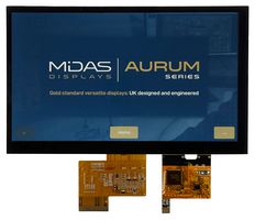 MIDAS DISPLAYS MVT-L070001C TFT LCD, 3.3 V, 7 ", 1024 x 600 Pixels, Landscape, RGB, 0.99V