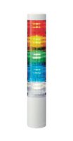 PATLITE LR5-502WINW-RYGBC Signal Tower, 5 Tier, Blue/Green/Red/White/Yell, Off White Body, RJ-45 Connector, 24 V, Direct Mount