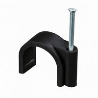 MULTICOMP PRO MP016703 Fastener, Round, Nail Mount Cable Clamp, 5 mm, PE (Polyethylene), Black