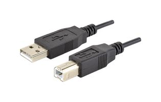 SAME SKY CBLT-UA-UB-1 USB Cable, Type A Plug to Type B Plug, 1 m, 3.3 ft, USB 2.0, Black