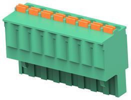 TE CONNECTIVITY - BUCHANAN 2842514-8 Pluggable Terminal Block, PA66, Green, 1Row, 5.08 mm, 8 Ways, 26 AWG, 12 AWG, Push In