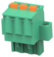 TE CONNECTIVITY - BUCHANAN 2842520-3 Pluggable Terminal Block, PA66, Green, 1Row, w/Flange, 5.08 mm, 3 Ways, 26 AWG, 12 AWG, Push In