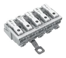 WAGO 294-4425 Pluggable Terminal Block, Lighting Conn, 10 mm, 5 Ways, 18 AWG, 12 AWG, 2.5 mm², Push In