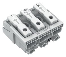 WAGO 294-5013 Pluggable Terminal Block, Lighting Conn, 10 mm, 3 Ways, 18 AWG, 12 AWG, 2.5 mm², Push In