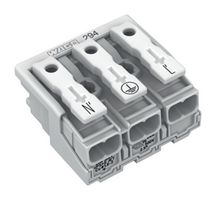 WAGO 294-5023 Pluggable Terminal Block, Lighting Conn, 10 mm, 3 Ways, 18 AWG, 12 AWG, 2.5 mm², Push In