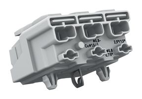 WAGO 294-5123 Pluggable Terminal Block, Lighting Conn, 10 mm, 3 Ways, 18 AWG, 12 AWG, 2.5 mm², Push In